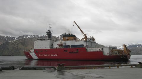 USCGS Healy pulling away for ICESCAPE 2010. Credit: NASA
