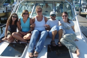 A throwback photo with some of my fellow fellows on a CRC boat outing to study oyster reefs and water quality on the Severn River. 