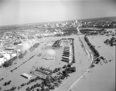 I-95 bridge leading into Downtown Richmond flooded after Hurricane Agnes